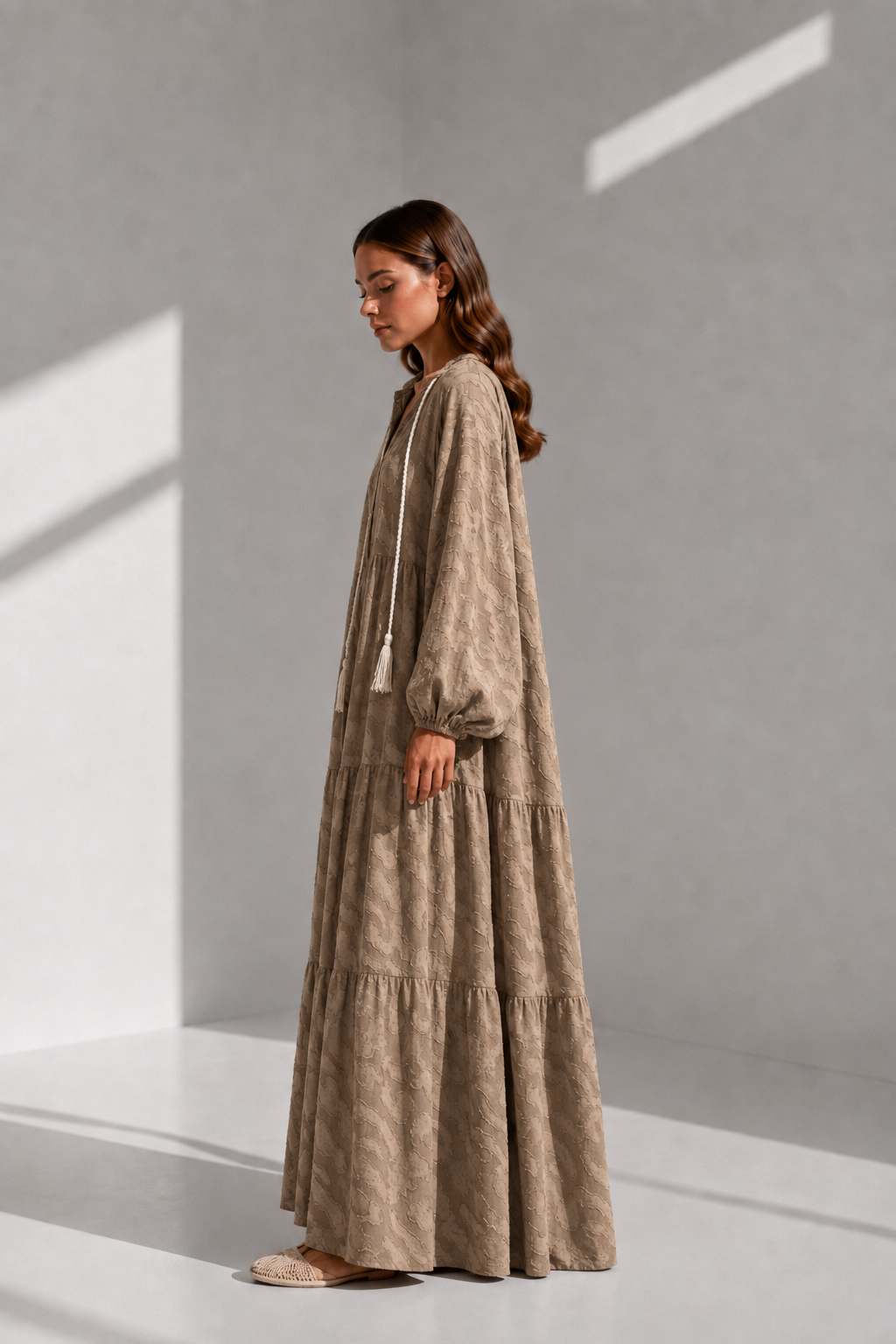 Coffee Pearl Garden Dress