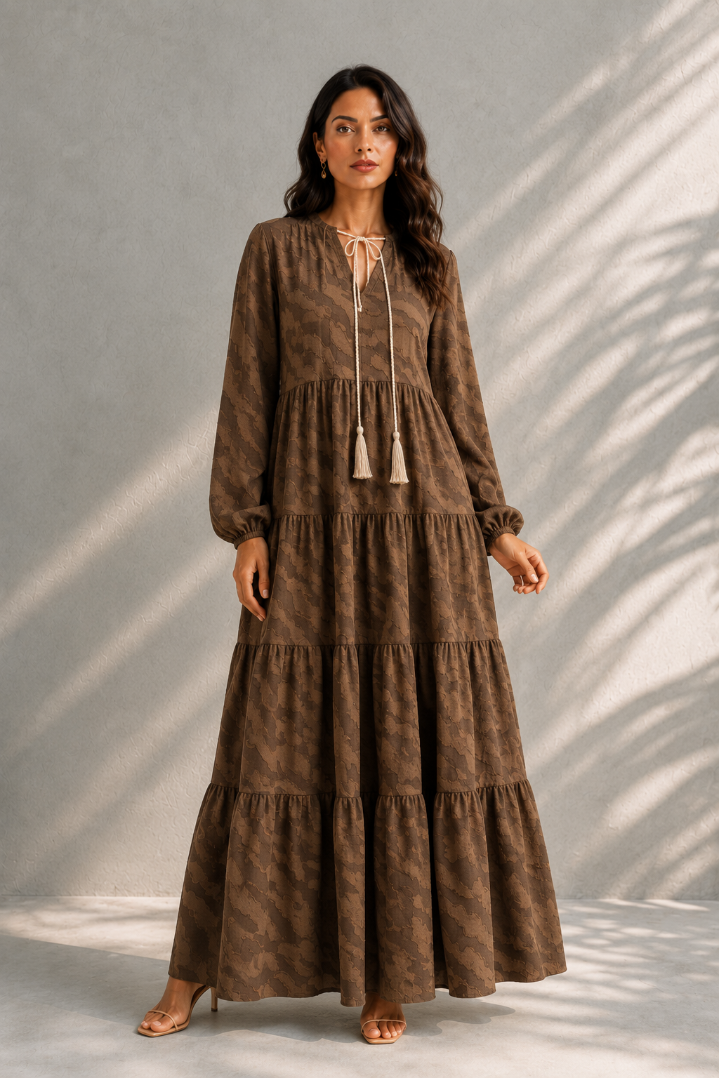 Brown Pearl Garden Dress