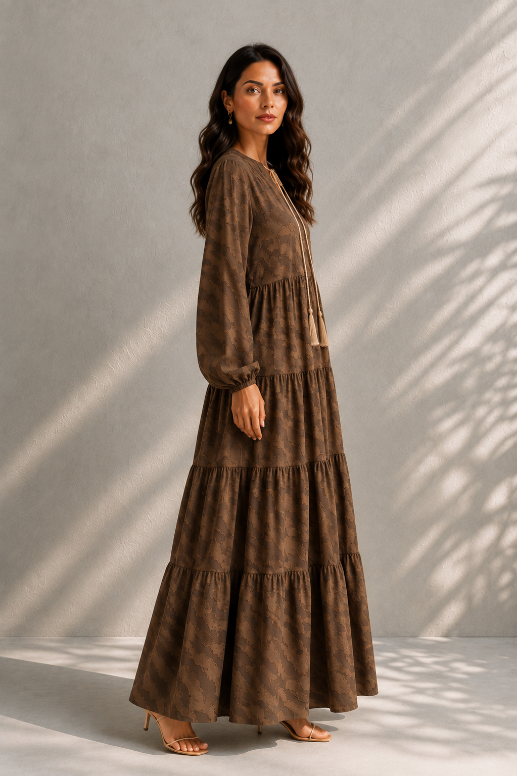 Brown Pearl Garden Dress