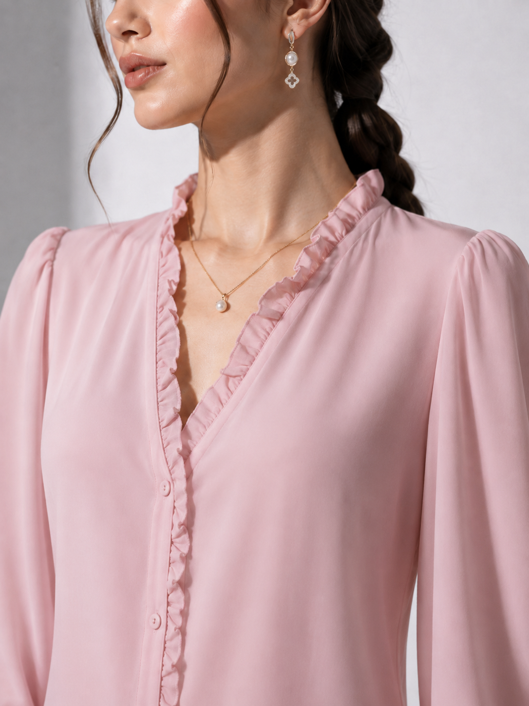 Pink Ruffle Maxi Dress