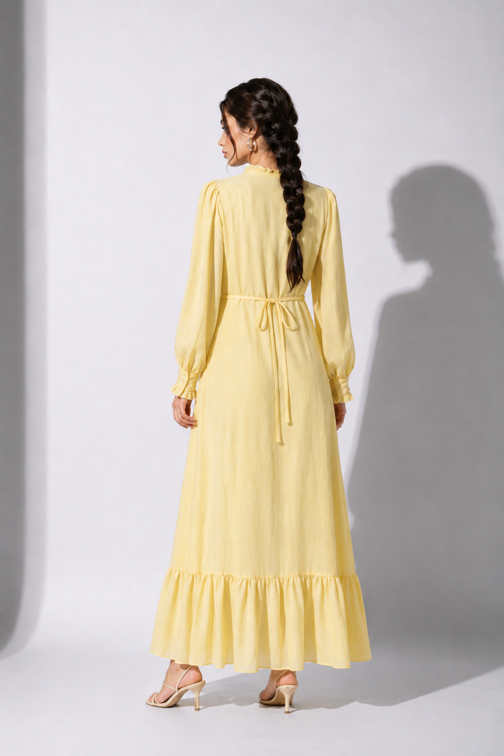 Yellow Ruffle Maxi Dress