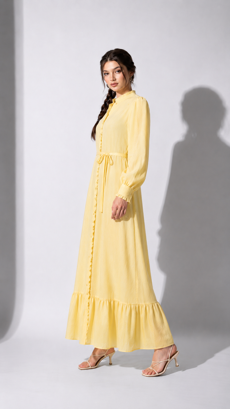 Yellow Ruffle Maxi Dress