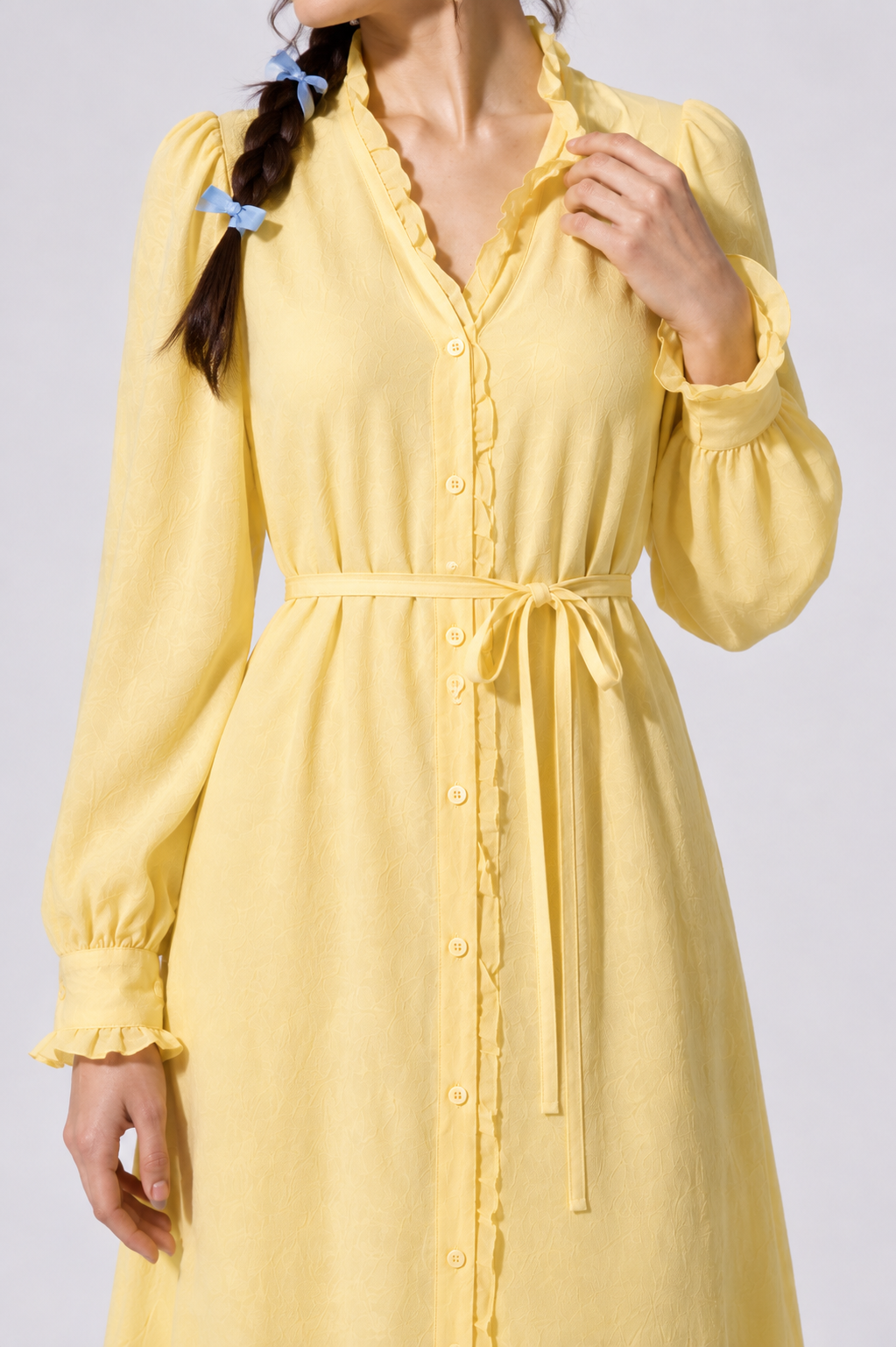 Yellow Ruffle Maxi Dress