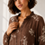 Brown Blush Floral Ruffle Blouse