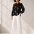 Black Blush Floral Ruffle Blouse