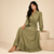 Olive Maxi Dress with Ruffle Details