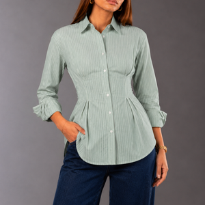 Bestag Striped Shirt With Back Tie