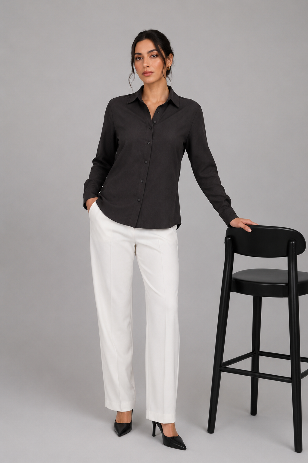 Elegant Slim-Fit Black Shirt