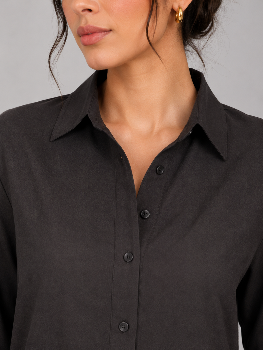 Elegant Slim-Fit Black Shirt