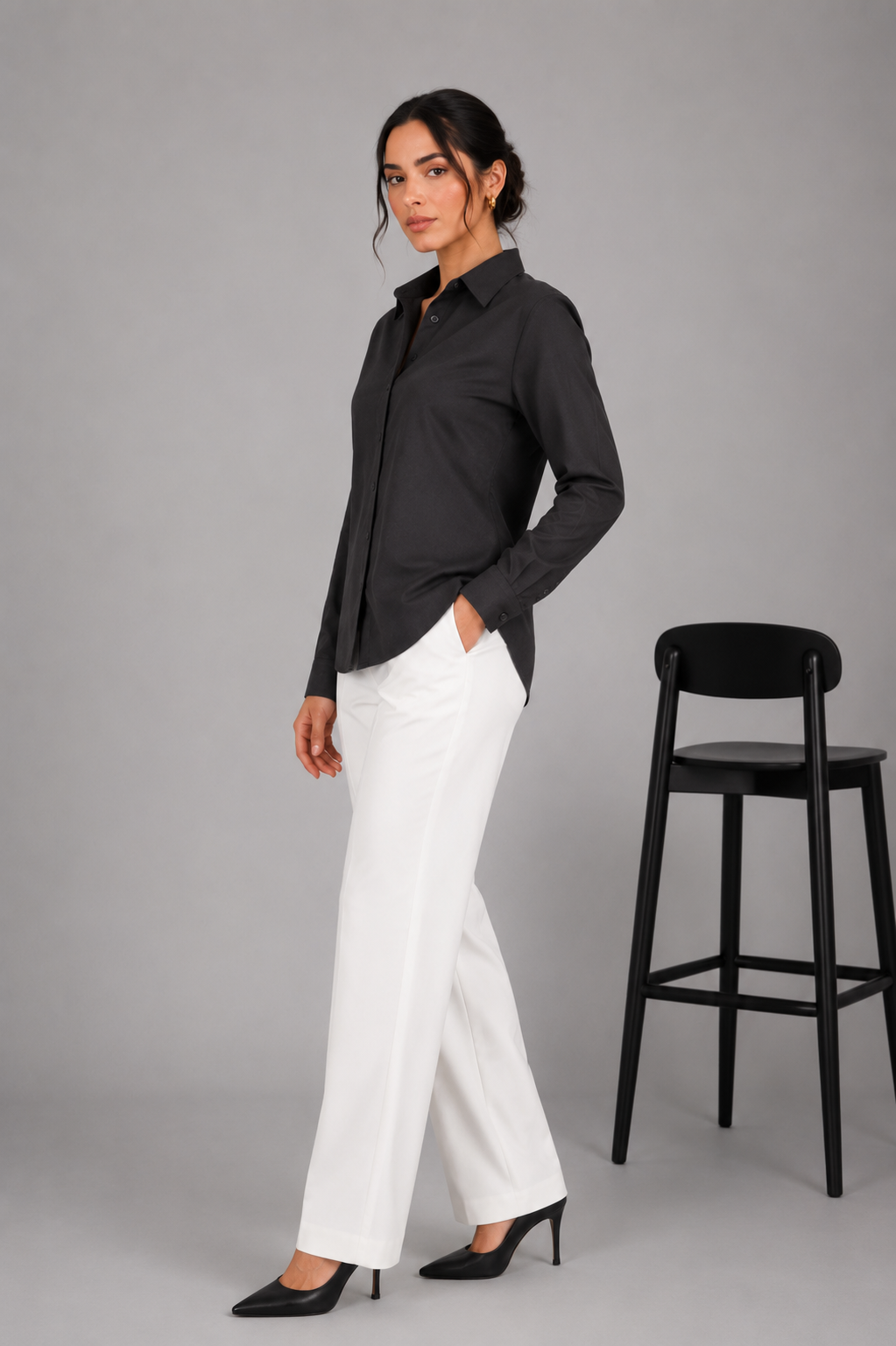 Elegant Slim-Fit Black Shirt