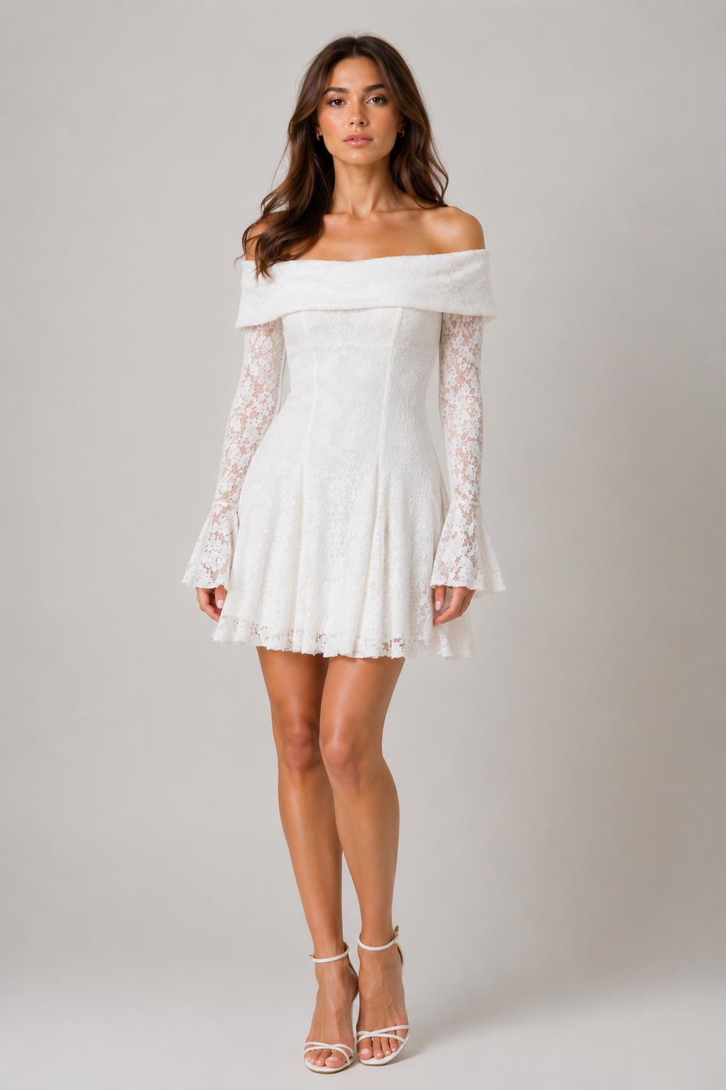 Ivory Lace White Mini Dress