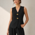 Black Tailored Chic Vest