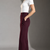 Burgundy Tailored Wide-Leg Pants