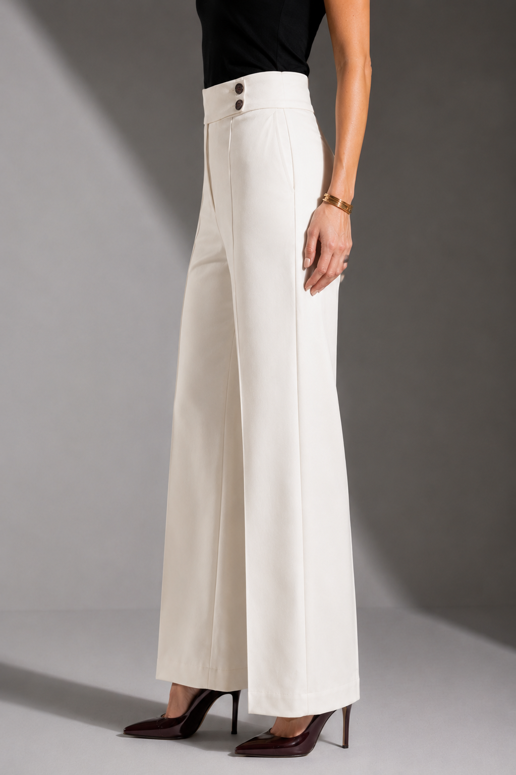 Off White Tailored Wide-Leg Pants