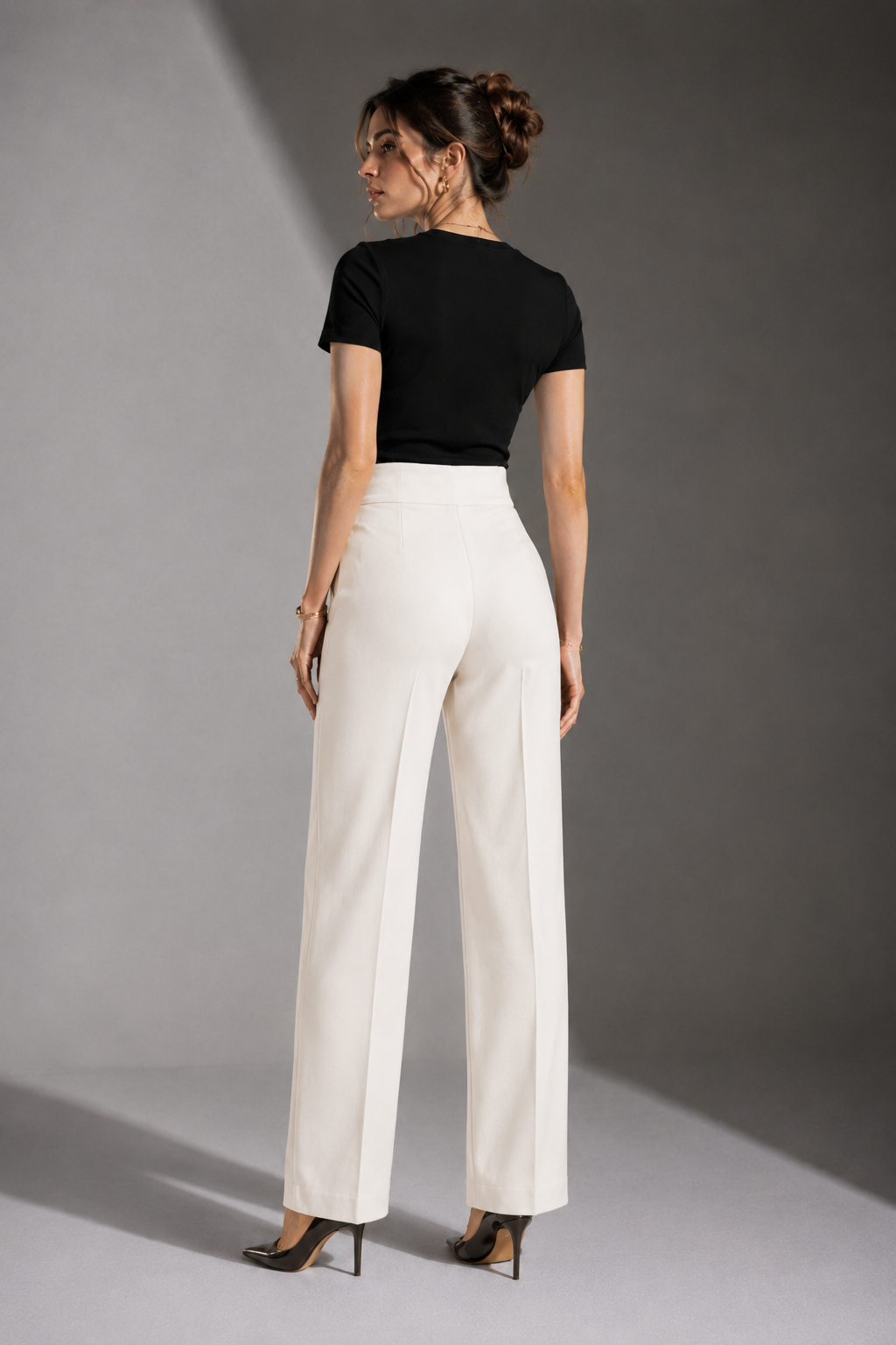 Off White Tailored Wide-Leg Pants