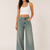 Green Washed Double Wide Leg Jeans