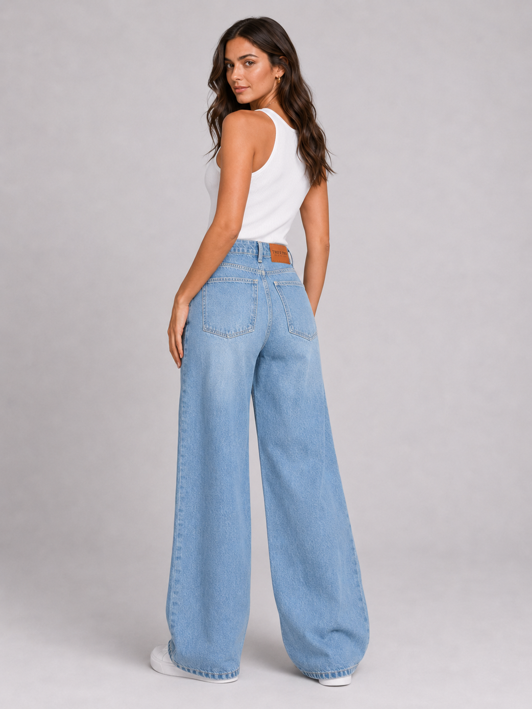 Light Jeans Double Wide Leg Jeans