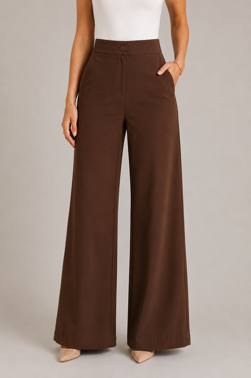 Brown TR Wide-Leg Pants