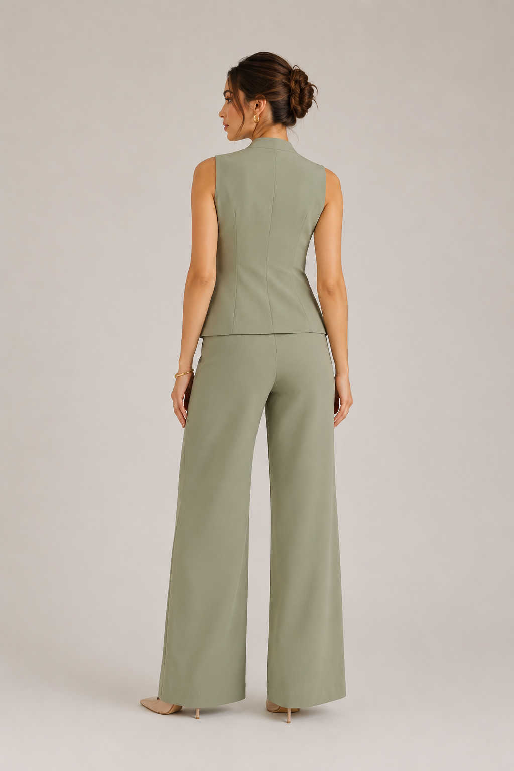 Olive Tailored Chic Vest
