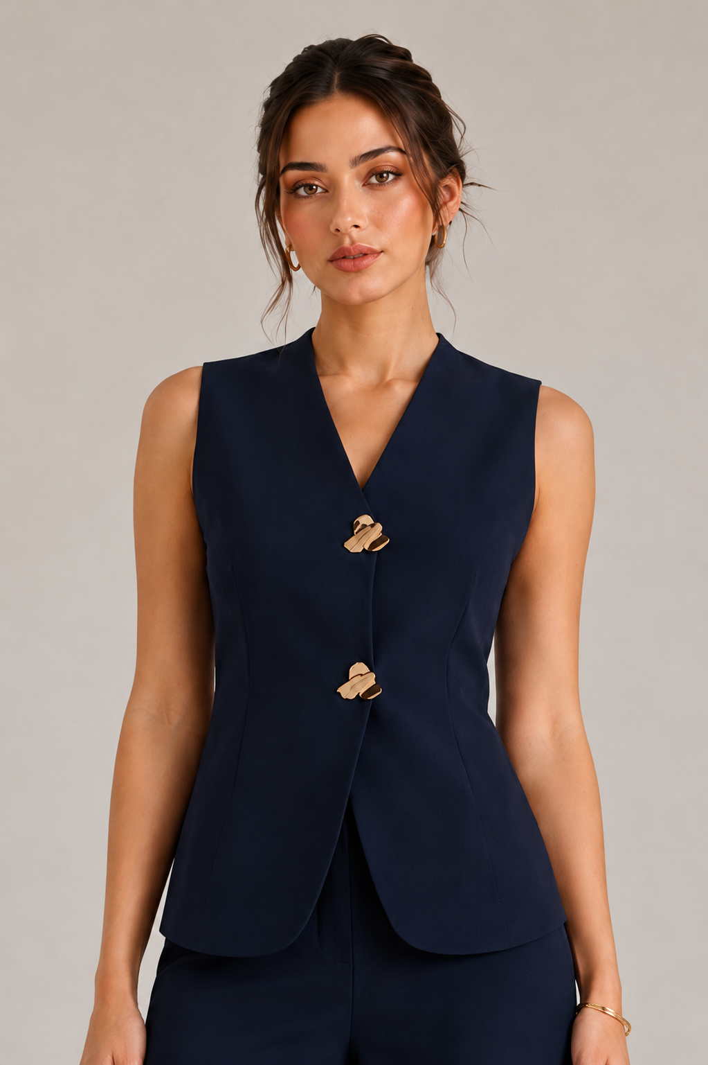 Navy Tailored Chic Vest
