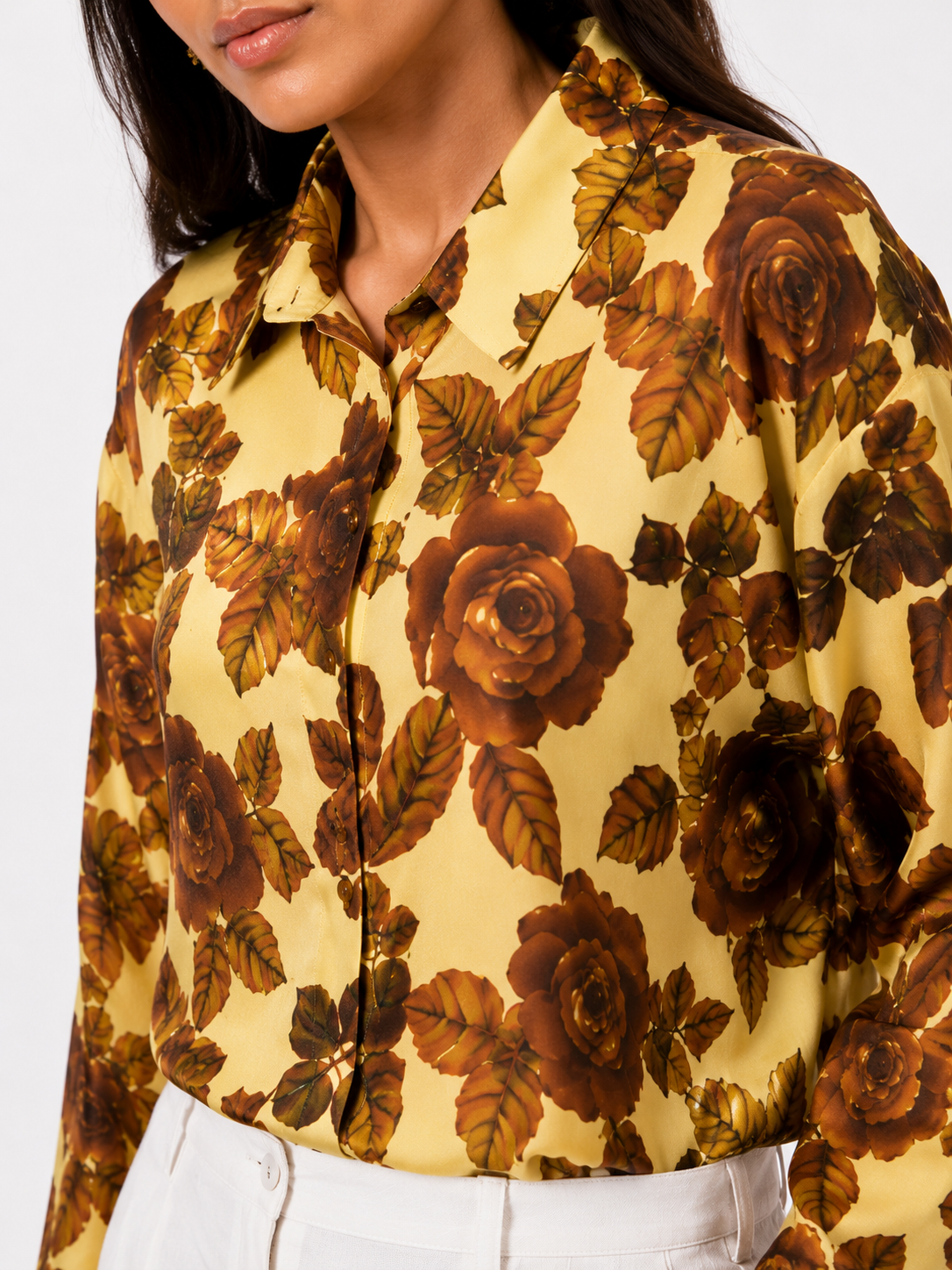 Mocha Yellow Printed Shirt
