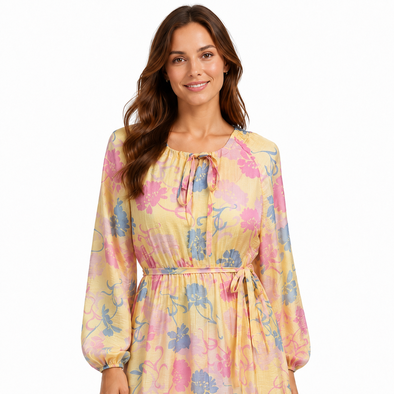 Yellow Floral Tiered Maxi Dress