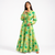 Green Floral Tiered Maxi Dress