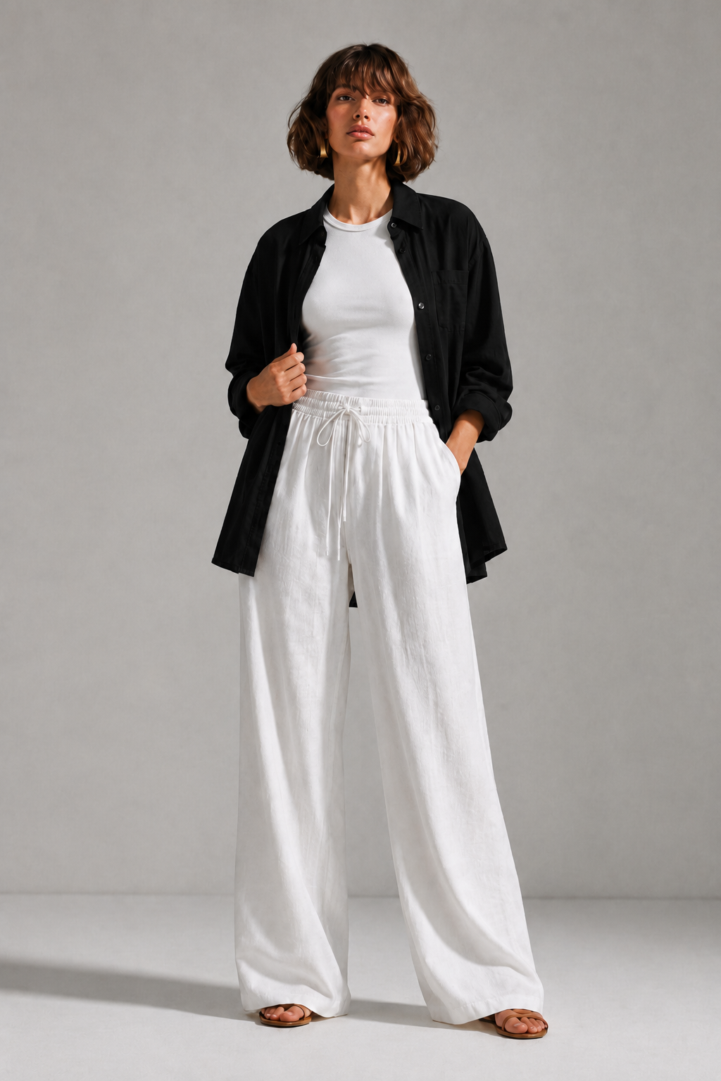 Black Soft Linen Shirt