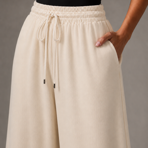 Off-White Rib Modal Wide-Leg Pants