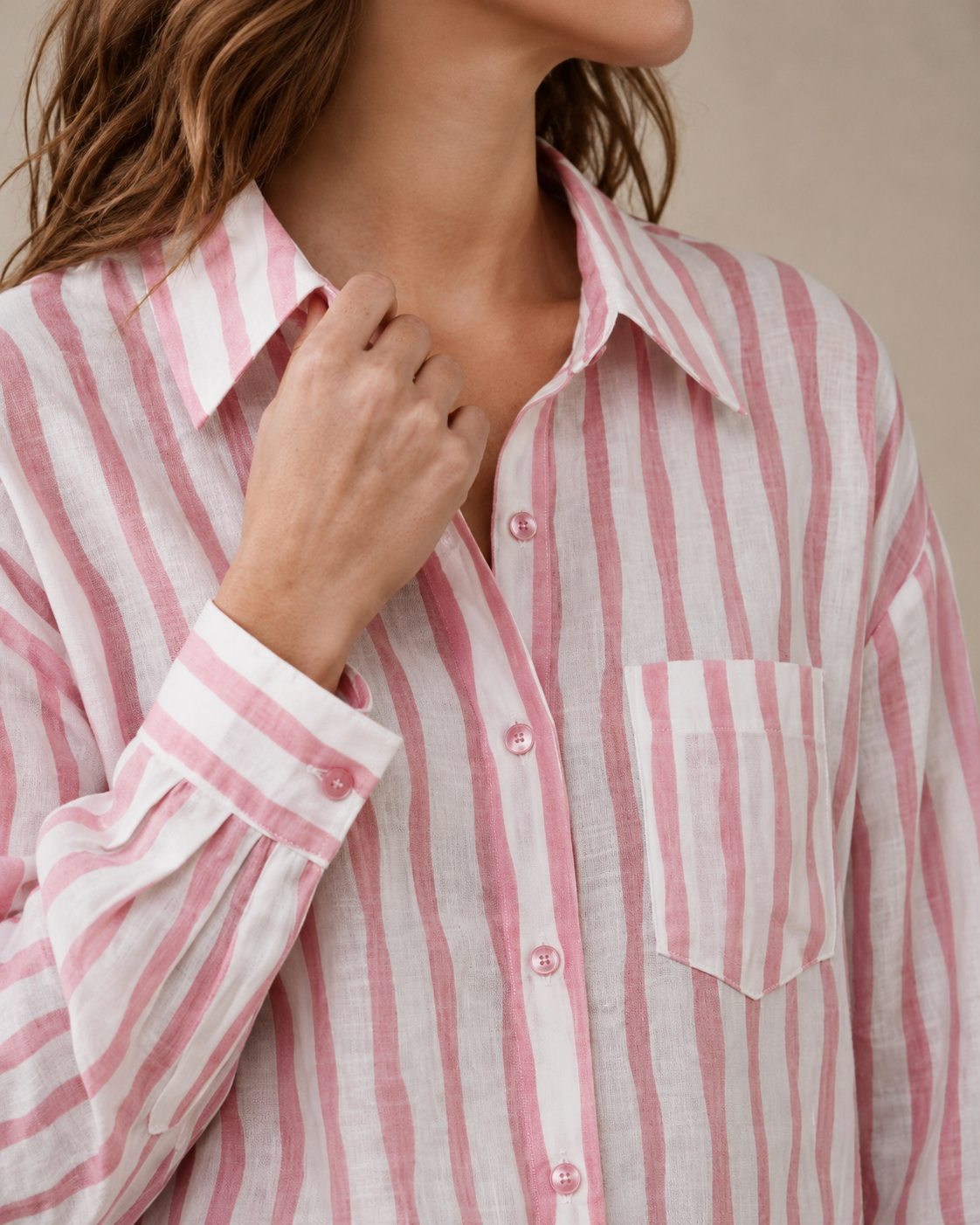 Pink Stripe Relaxed Shirt