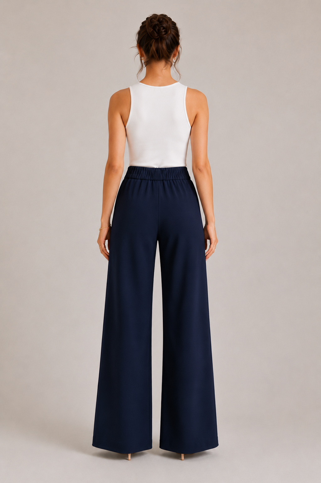 Navy TR Wide-Leg Pants