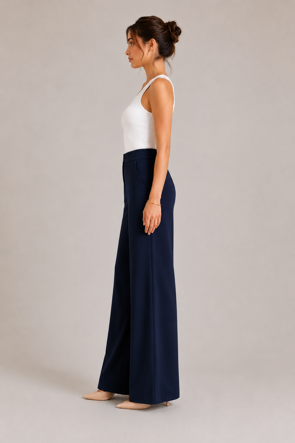 Navy TR Wide-Leg Pants
