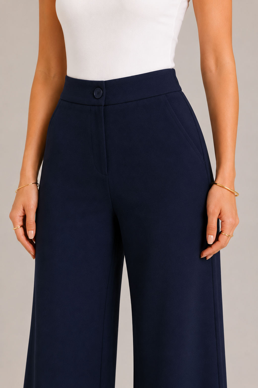Navy TR Wide-Leg Pants