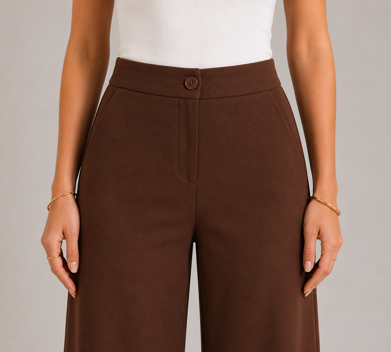 Brown TR Wide-Leg Pants