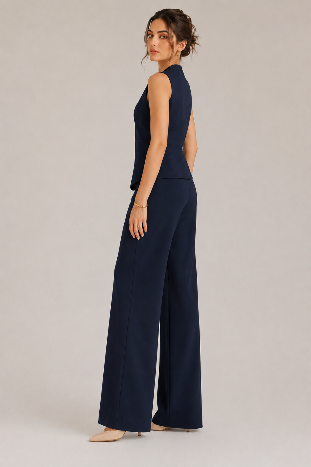 Navy Tailored Chic Vest