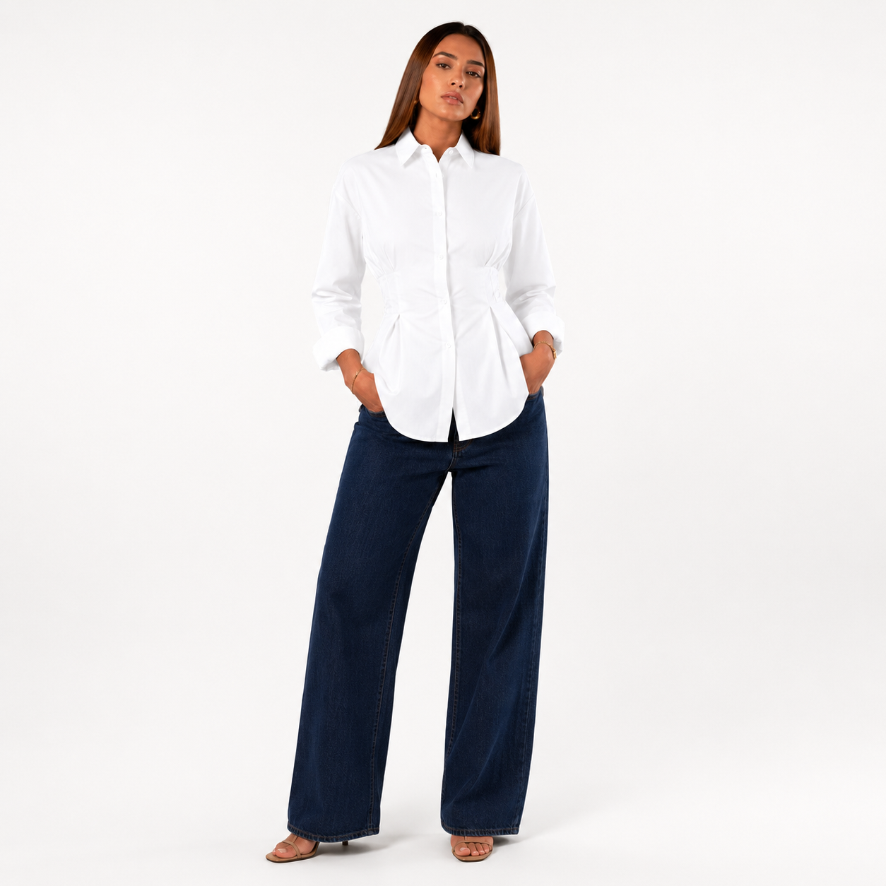 White Grace Cinched Shirt