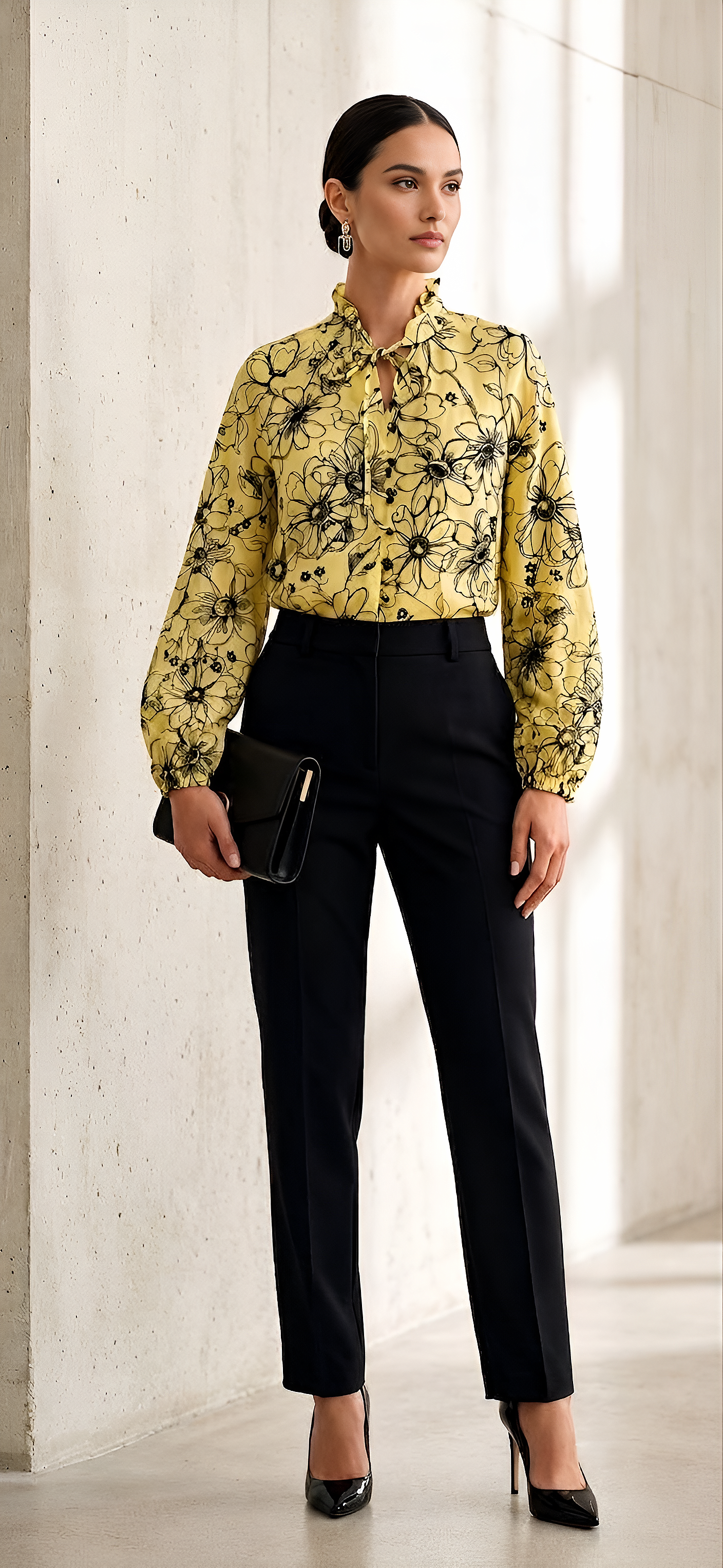 Monochrome Bloom Yellow Blouse