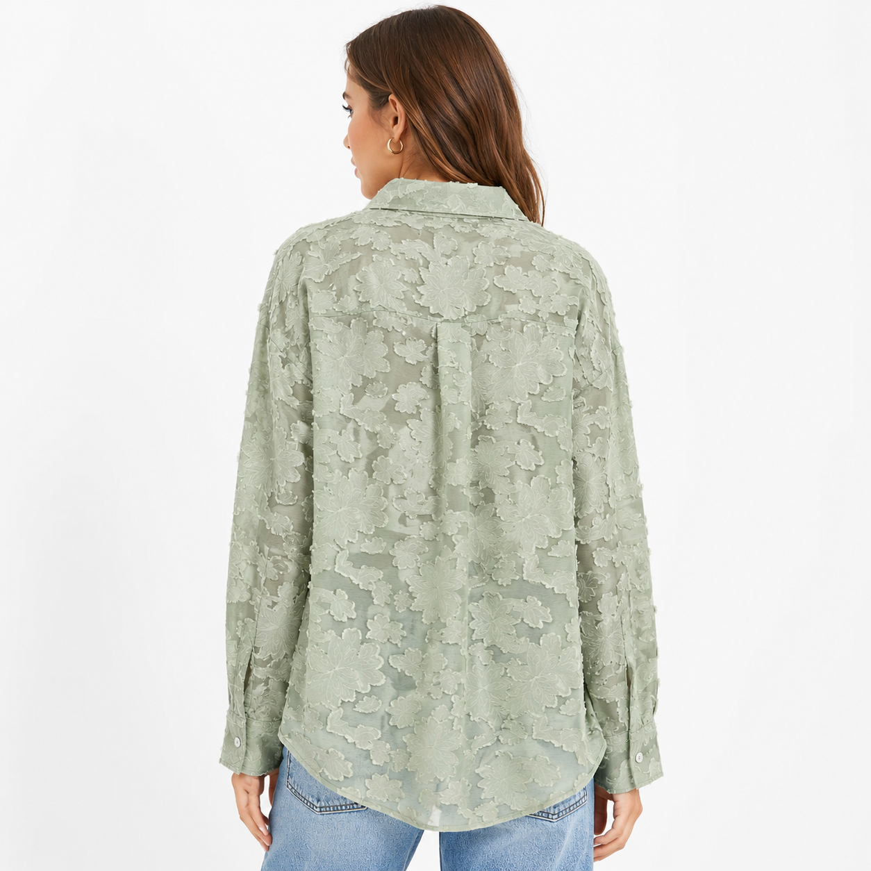 Mint Textured Relaxed Fit Button-Up Shirt
