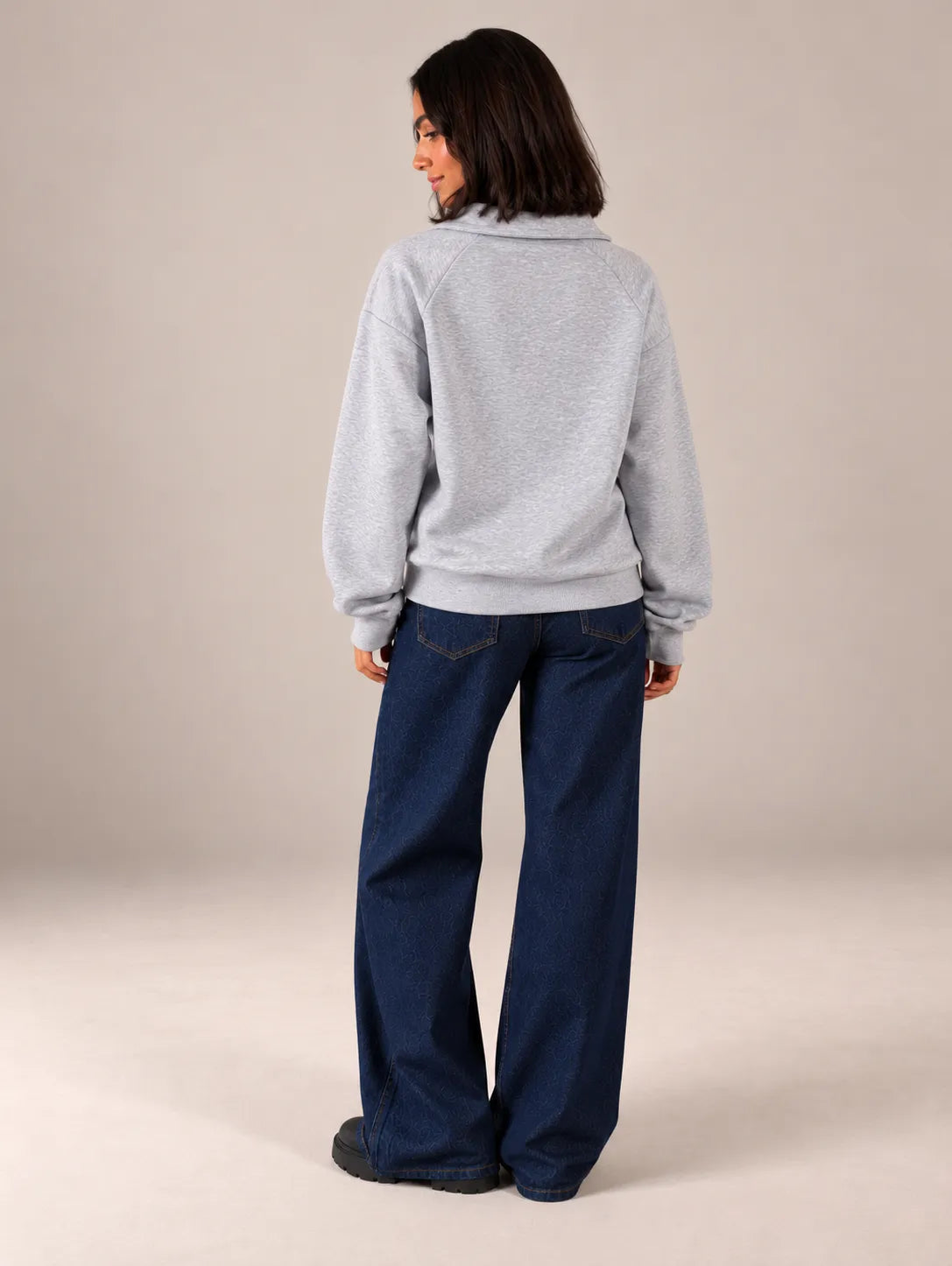 Grey Oversized Collar Sweater