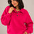 Hot Pink Oversized Collar Sweater