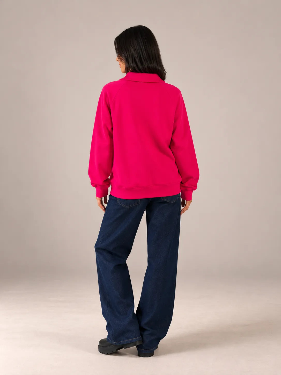 Hot Pink Oversized Collar Sweater