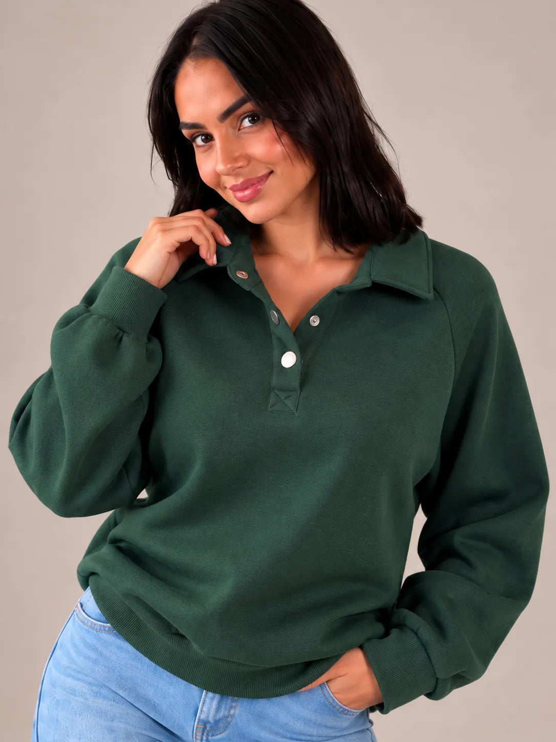 Olive Oversized Collar Sweater