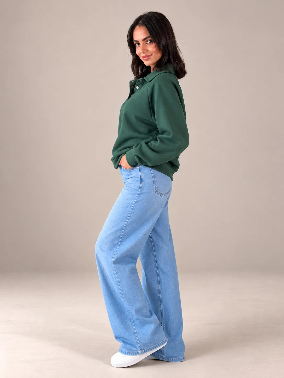 Olive Oversized Collar Sweater