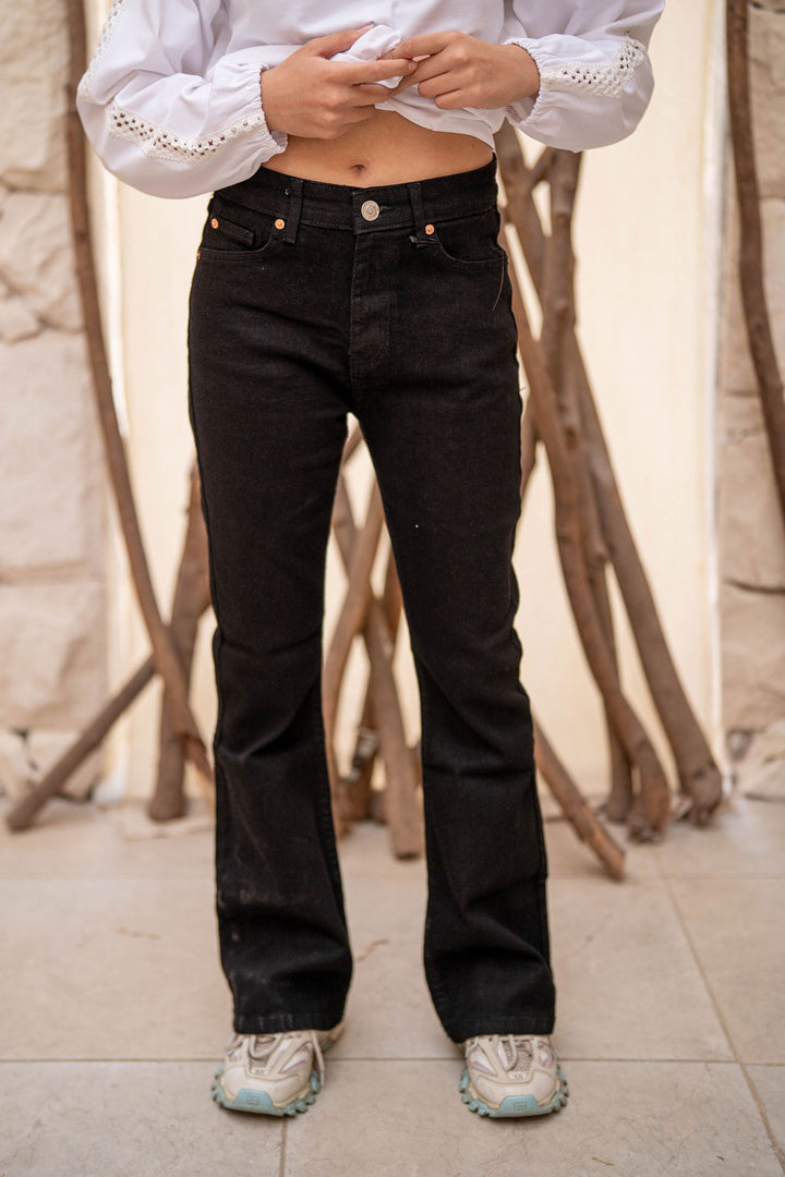 Black Flare Jeans Pants