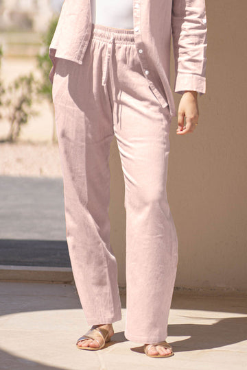 Beige Comfort Linen Pants