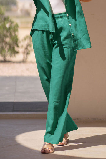 Turquoise Comfort Linen Pants