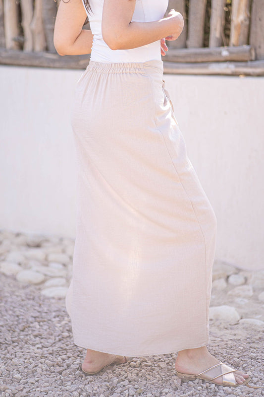 Beige Wrap Tied Skirt