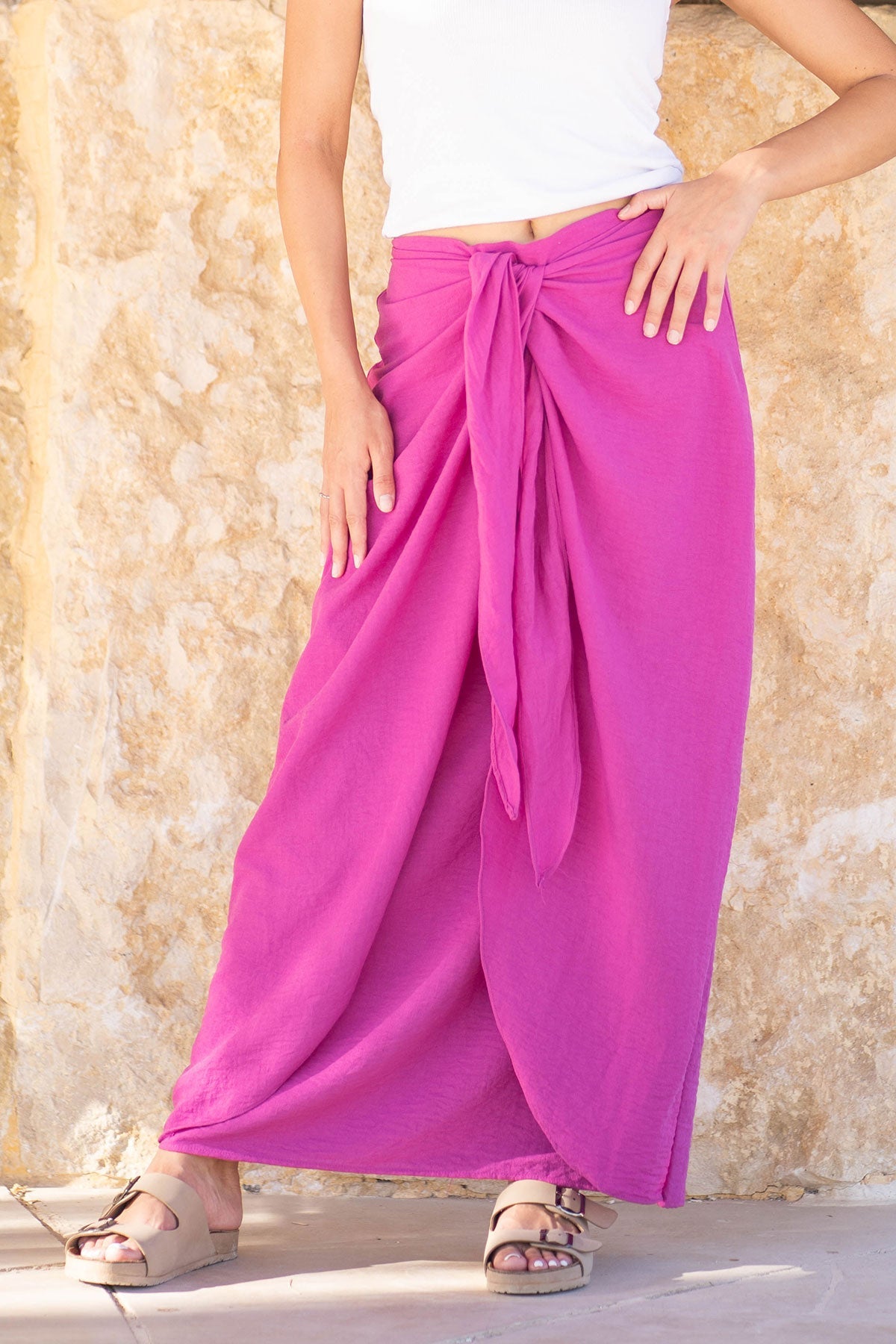 Pink Wrap Tied Skirt