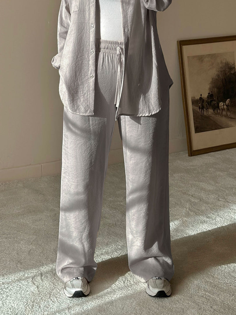 Grey Linen Comfort Pants