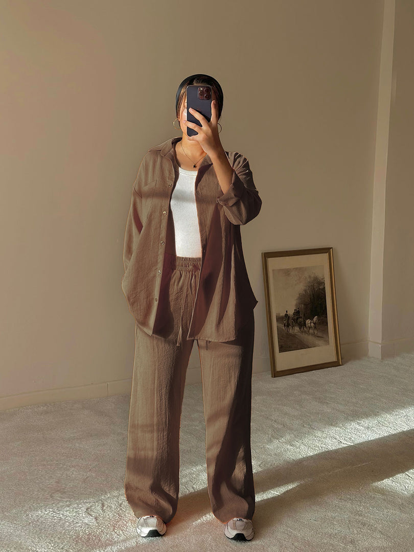 Brown Linen Comfort Shirt